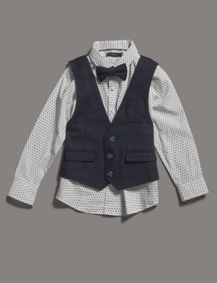 3 Piece Waistcoat, Shirt & Bow Tie Outfit &#40;1-7 Years&#41;